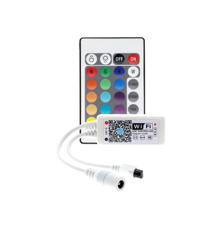 WiFi LED RGB controller with remote-style key panel and connected output cable