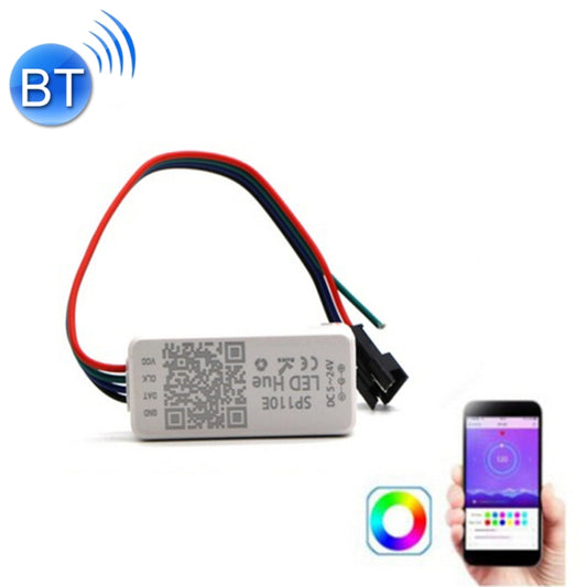 Bluetooth LED pixel light controller with RGB wires and smartphone app preview