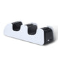 White and black dual PS5 controller charging dock with two charging stands.