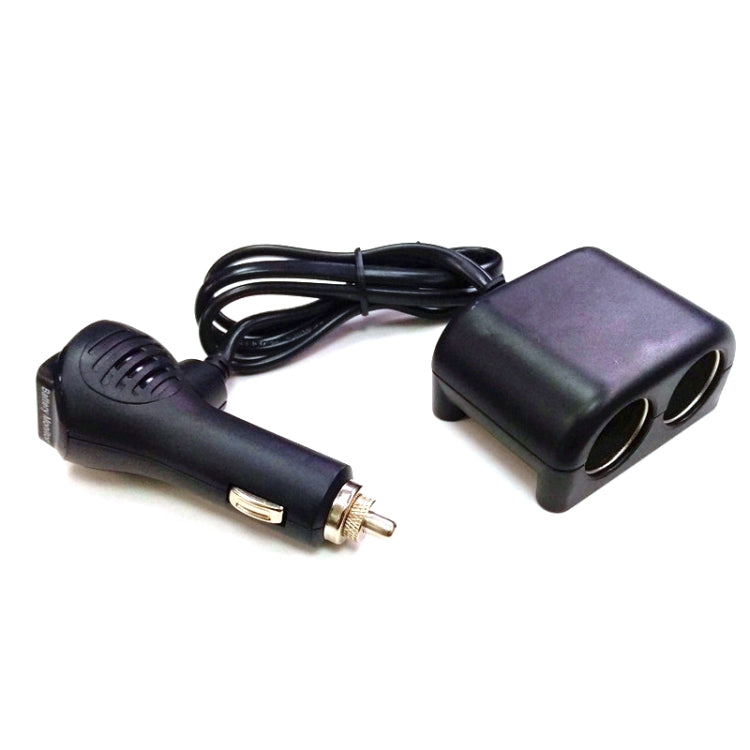 Car cigarette lighter splitter adapter with two-socket body and cigarette-plug end