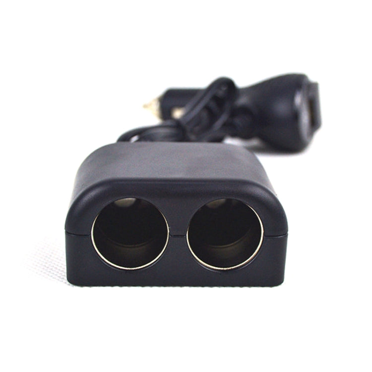 Car cigarette lighter splitter adapter with two round 12V sockets