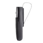 Black portable speaker side view with textured grip and loop strap