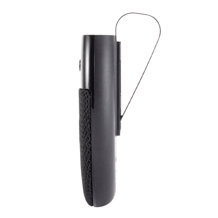 Black portable speaker side view with textured grip and loop strap