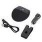 Handsfree speaker kit with USB cable, car charger, and mounting clip
