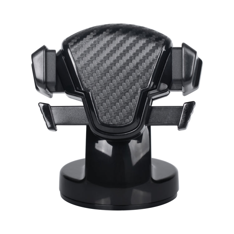 Black suction cup phone holder with triangular carbon-fiber grip and side clamp brackets
