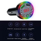 Car MP3 FM modulator with LED-lit display and feature icon layout