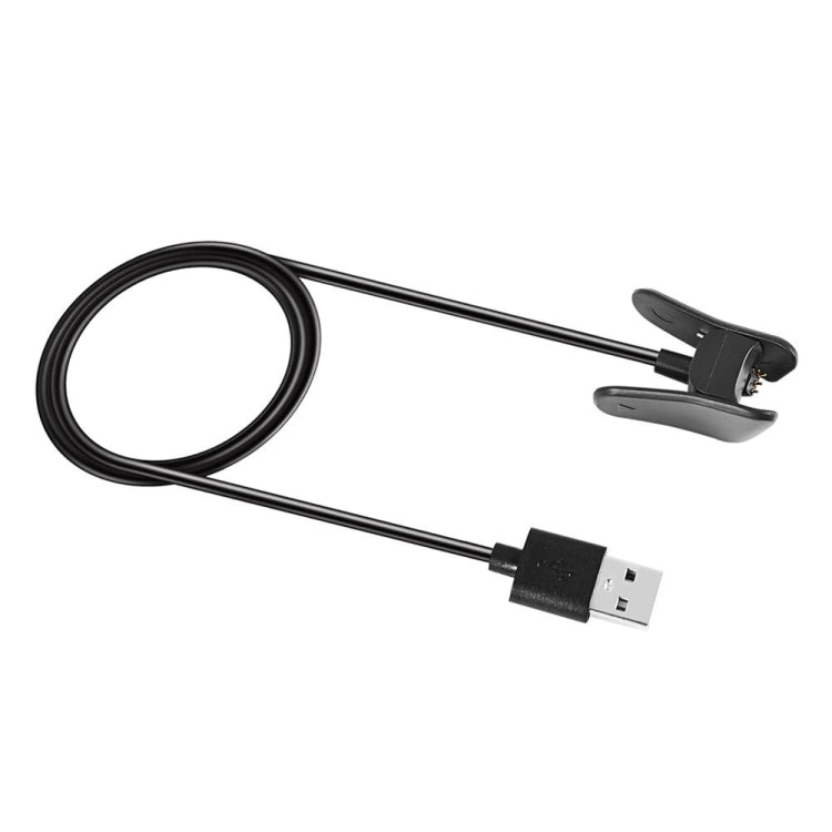 USB data charging cable with clip dock and molded strain relief, black