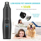Electric pet nail grinder with grinding bit and power indicator, low-noise design
