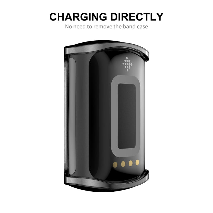 Clear TPU front with black sides smartwatch case, charging access opening