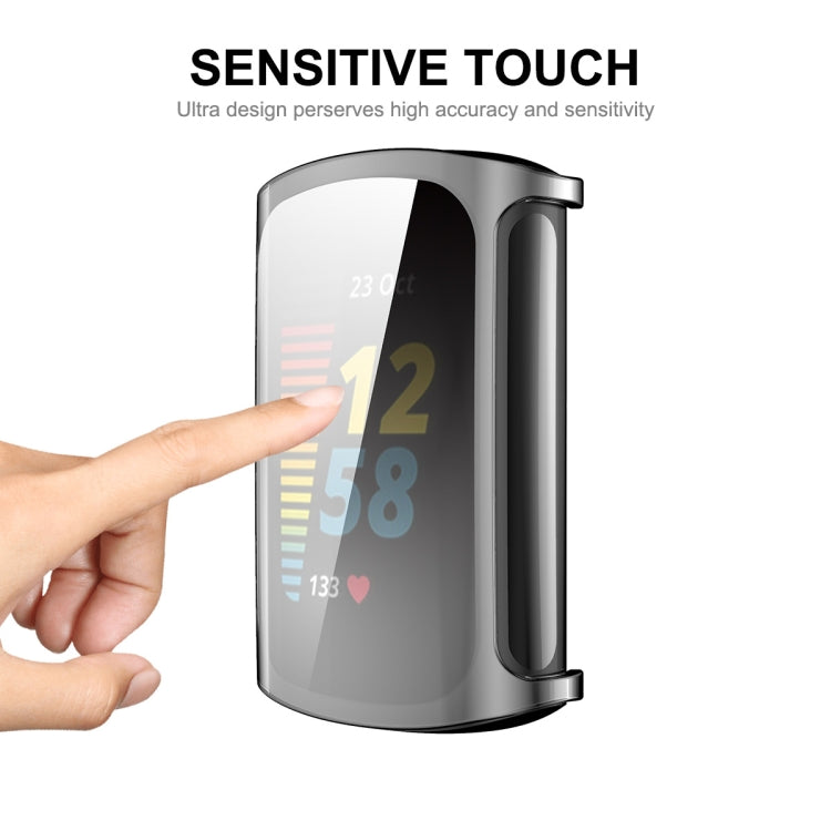 Transparent TPU touch-screen case with dark frame for Fitbit Charge 5/6