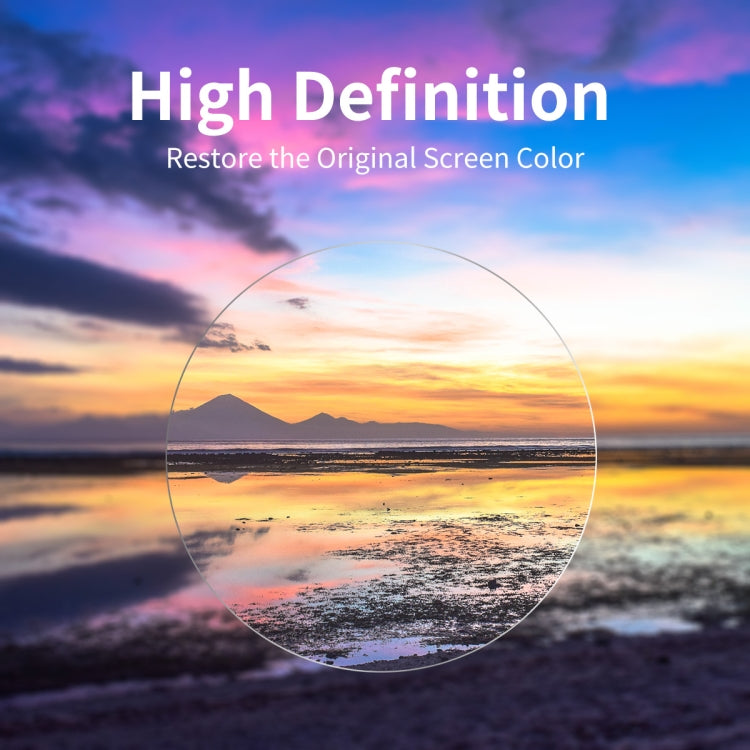 Tempered glass screen protector clarity test with circular high-definition view