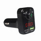 Black car hands-free wireless audio receiver with side antenna and red digital display