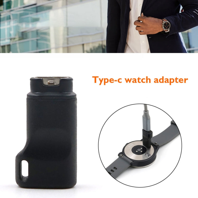 Black watch charging cradle with Type-C adapter head for charging