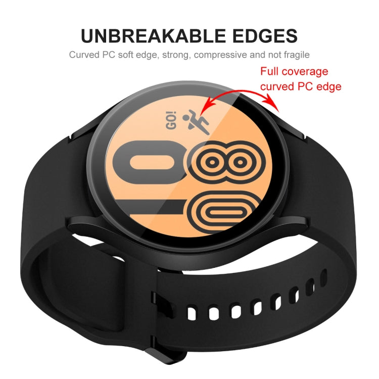 Full coverage curved PC edge screen protector fitted on smartwatch face