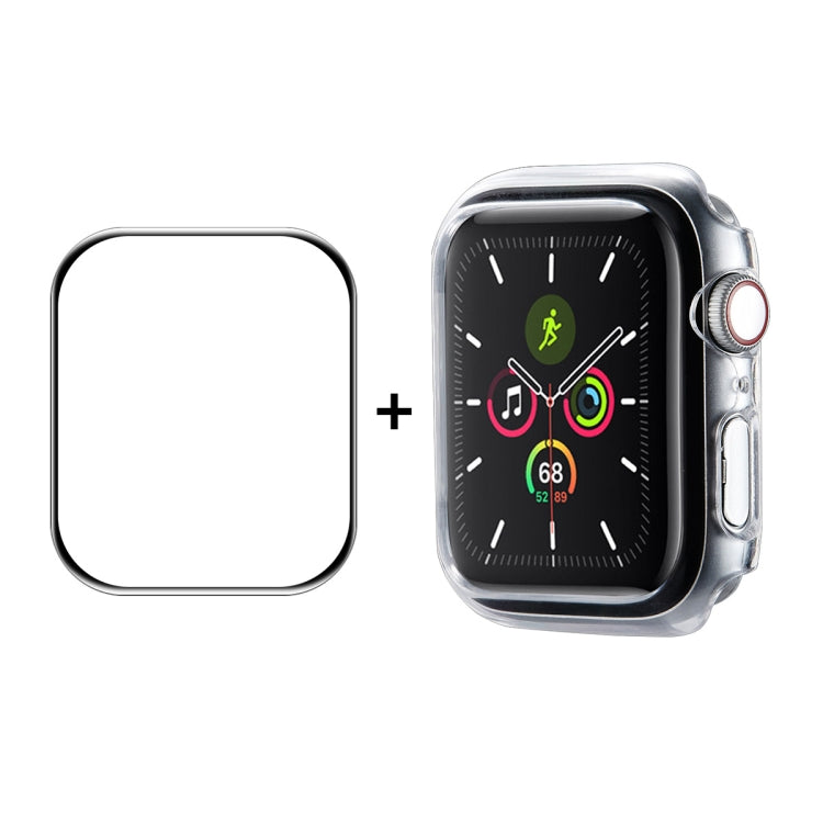 Apple Watch screen protector film and PC frame set with clear bumper case