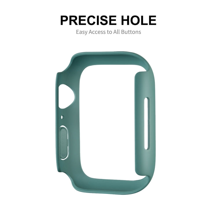 Green PC bumper case with button cutouts and full-coverage screen protector