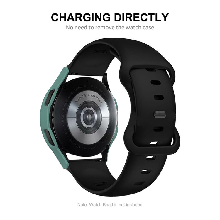 Black smartwatch case with green PC frame and tempered glass screen protector