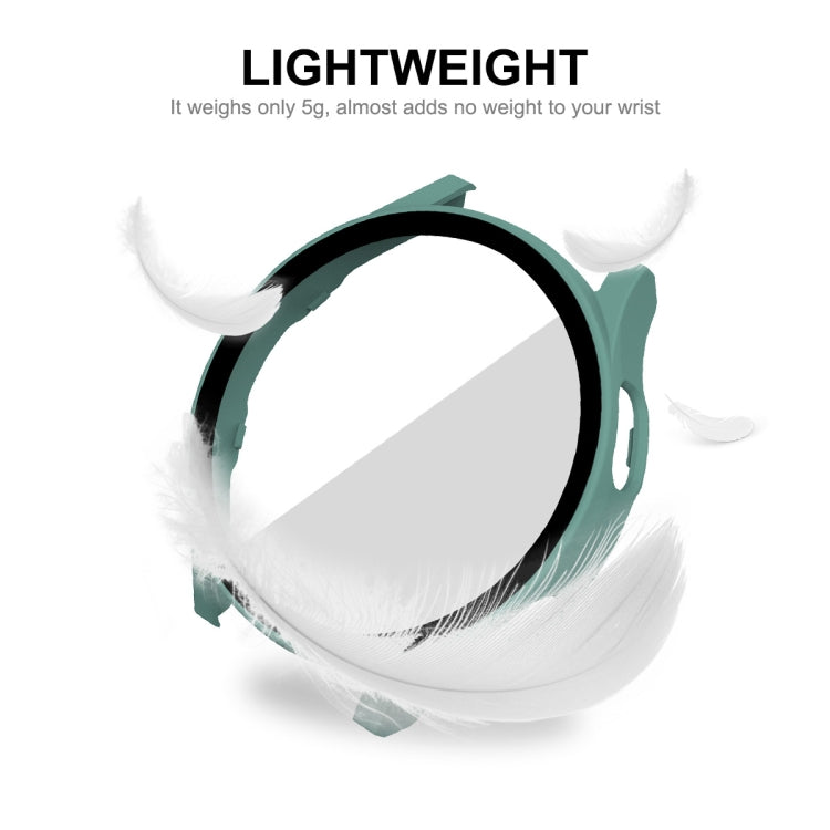 Green PC frame with tempered glass screen protector for lightweight smartwatch protection