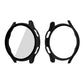 Tempered glass screen protector case frame, black, for round smartwatch
