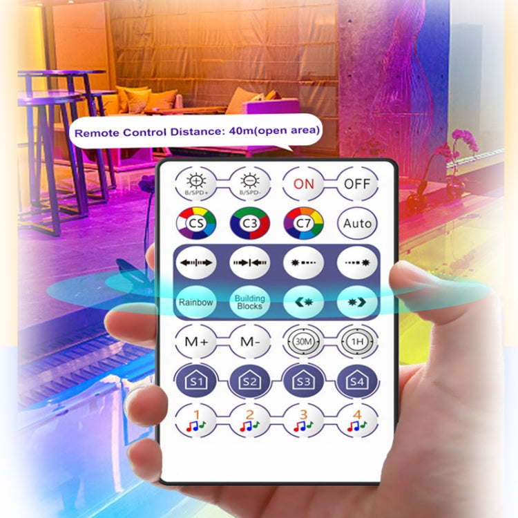 Remote controller with button icons for LED light strip modes