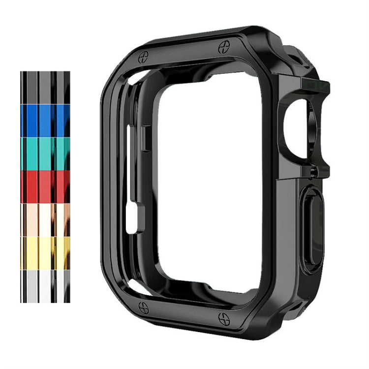 Black TPU watch protective case bumper with side cutouts and raised edges for 38–41mm