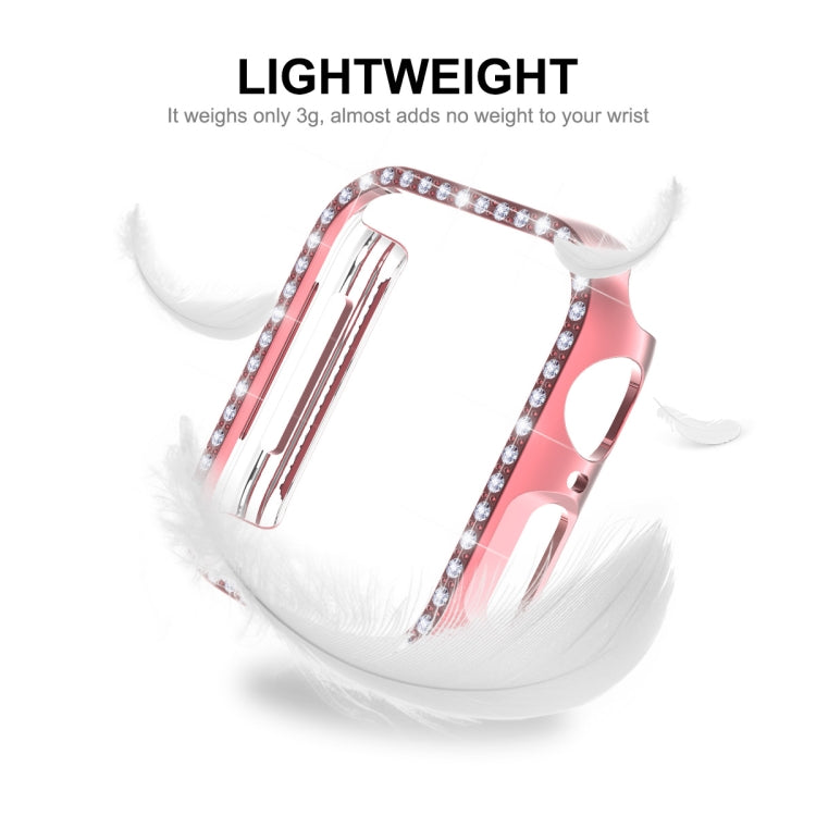 Pink diamond watch case with curved screen protector for Apple Watch 45mm