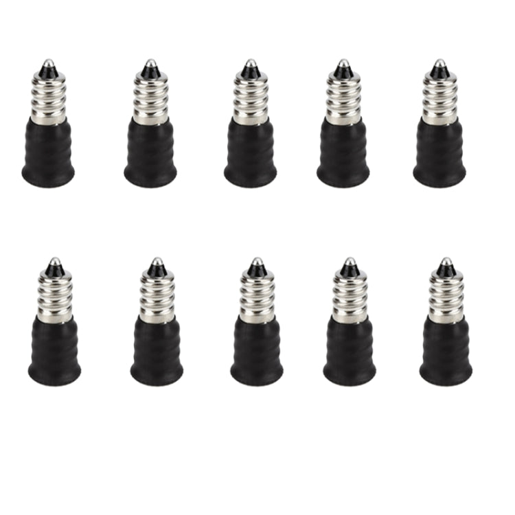 10-pack black E12-to-E14 LED socket adapters with metal screw threads