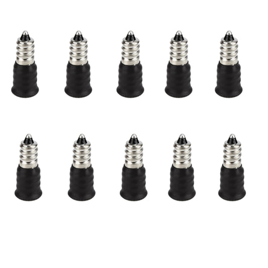 10-pack black E12-to-E14 LED socket adapters with metal screw threads