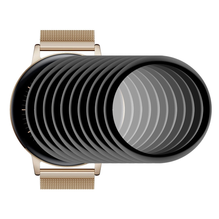 Round layered screen protector film set with curved coverage for smartwatch