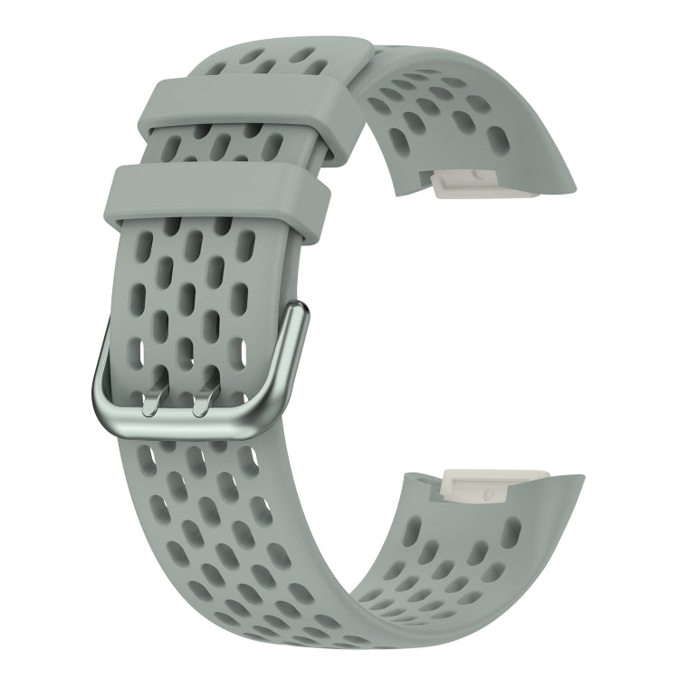 Monochromatic Silica Gel Breathable Strap, For Fitbit Charge 5