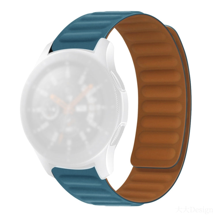 Silicone magnetic watch strap with teal band and brown clasp section