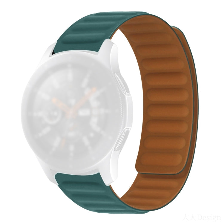 Silicone magnetic watch strap with teal band and brown clasp section