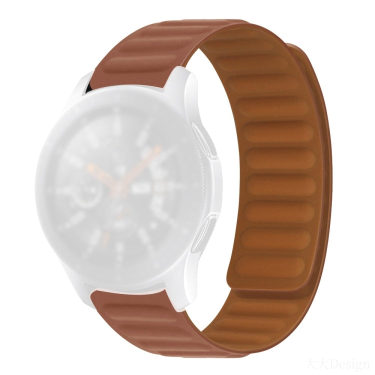 Silicone magnetic watch strap with brown silicone band for 42mm smartwatch.