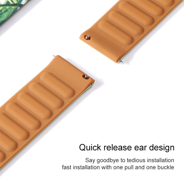 Silicone magnetic watch strap end view, orange silicone band with clasp pins, 42mm.