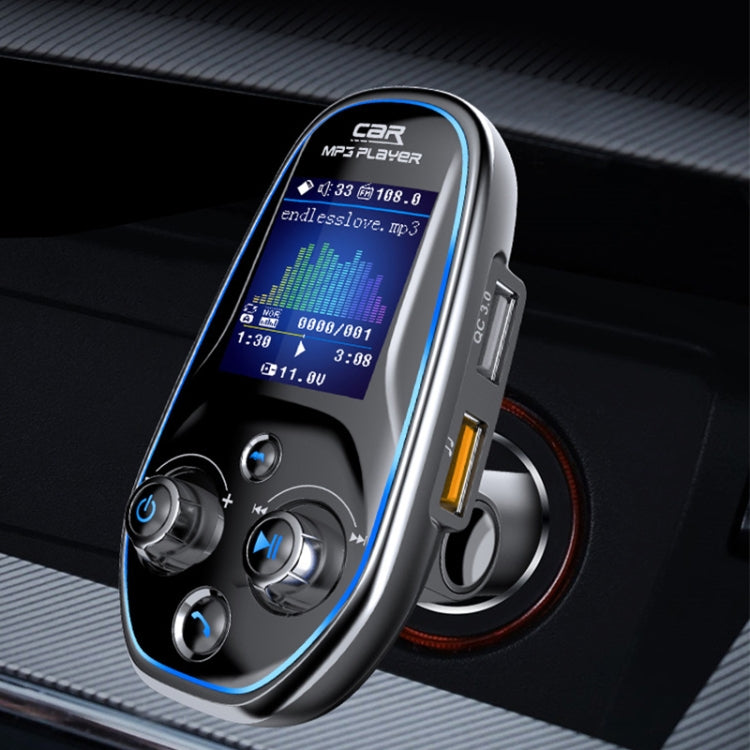 Car MP3 player Bluetooth adapter with side ports and color screen