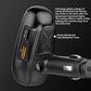 Black car MP3 player adapter with vent grille, side ports, and audio plug