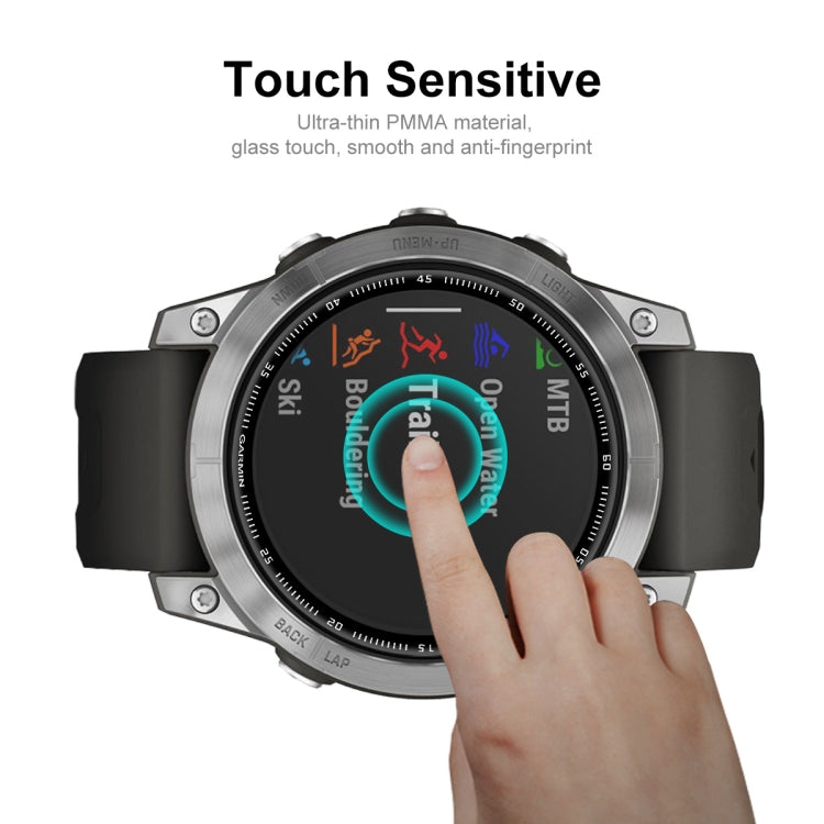 Garmin Fenix 7S screen protector film with finger touch on display