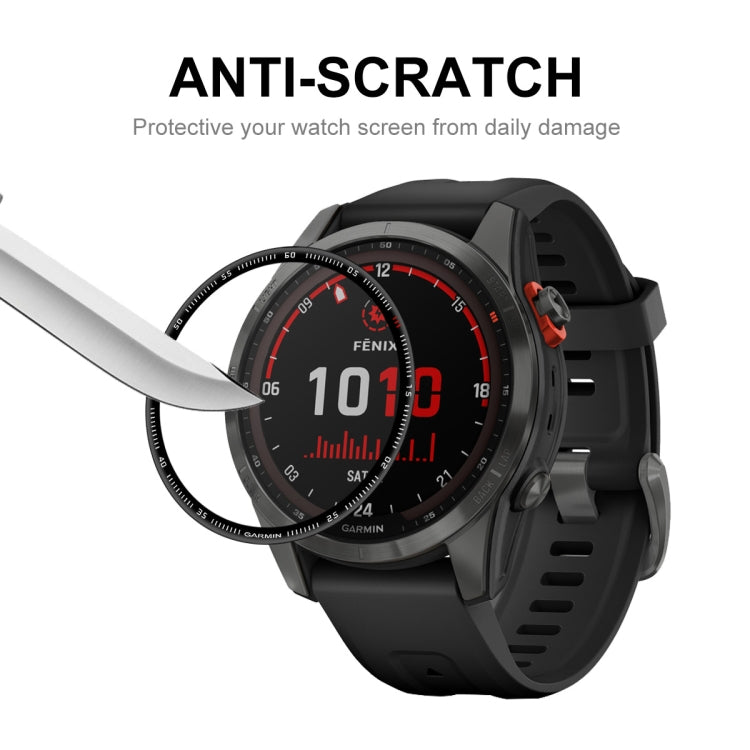 Garmin Fenix 7S screen protector film shown for anti-scratch daily protection