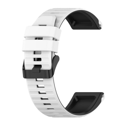 22mm silicone mixing watch strap, white with black accents and vented link holes