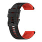 22mm silicone mixing watch strap, black with red accents and vented link holes