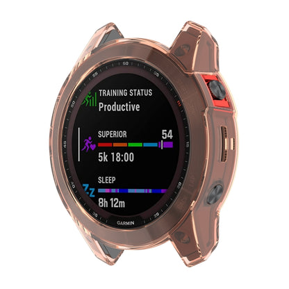 Rose gold TPU protective watch case for Garmin Fenix 7, shockproof fit