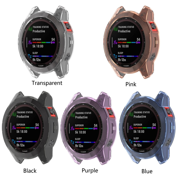 Garmin Fenix 7 TPU protective case in Transparent, Pink, Black, Purple, Blue set