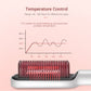 Hair straightener comb brush with temperature control display and heated tooth plate