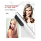 White hair straightener comb brush with heated bristles for smoothing hair