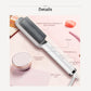 White hair straightener comb brush with switch, temperature indicator, and swivel cord