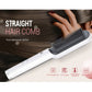 White straight hair comb brush with heated PTC elements on dark hair