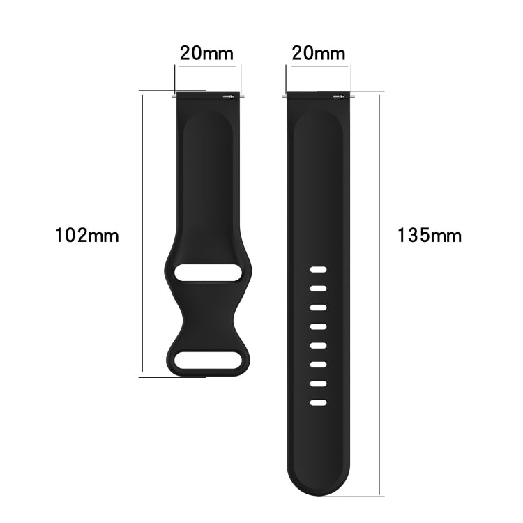 20mm Solid Color Silicone Watch Band, For Amazfit BIP Lite