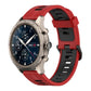22mm two-color silicone watch band with vertical pattern, red and black