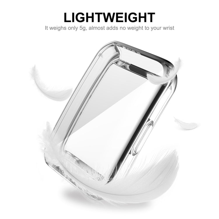 Lightweight clear TPU smartwatch case with full front coverage on wrist