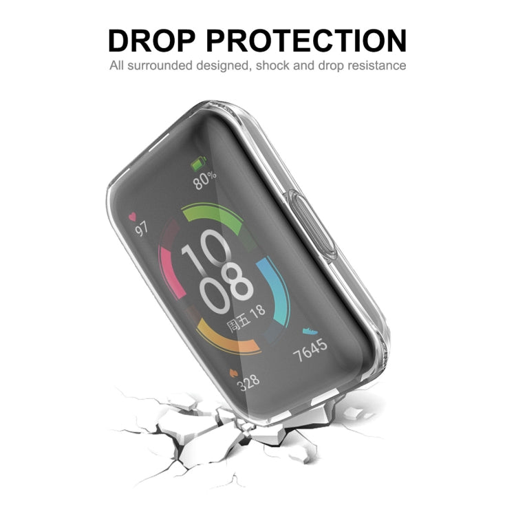 Clear TPU smartwatch case with drop protection around the watch body